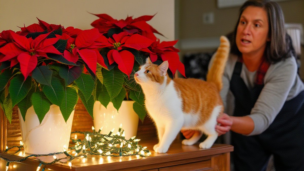 The moment to intervene: a cat investigating the very plants that need to move